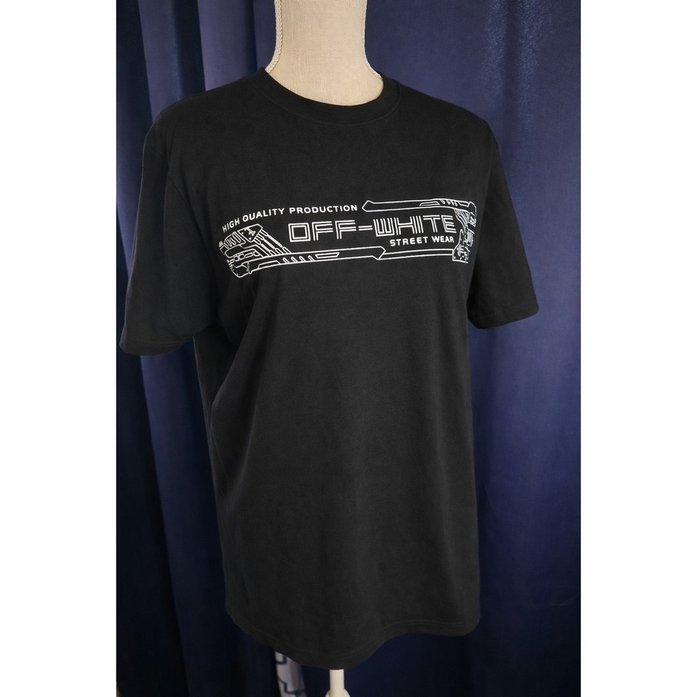 Off White T Shirt Black Graphic Streetwear Size Small Virgil‎ Abloh Style